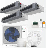 Bravo 30,000 BTU 3-Zone 12k+12k+12k Concealed Duct, 230V, R32 - Ducted Mini Split Air Conditioner Heat Pump