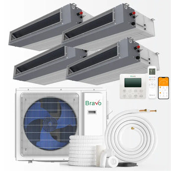 Black Bravo 36000 BTU Ductless Mini Split Concealed Duct Air Conditioner with R32 refrigerant 230V SEER 23.0 Inverter