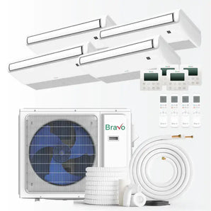 Bravo 30,000 BTU 4-Zone 9k+9k+9k+18k Universal Floor & Ceiling Console, 230V, R32 - Non-Ducted Mini Split Air Conditioner Heat Pump