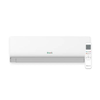 White Bravo Milano 7000 BTU ductless mini split wall mount AC with remote