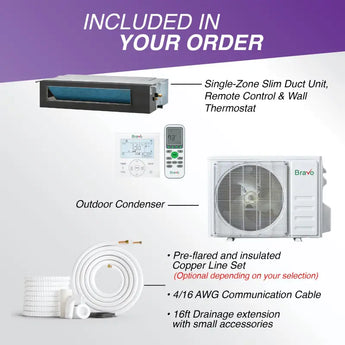 Bravo Pisa 9,000 BTU Single Zone Concealed Duct, 230V, R32 - Ductless Mini Split Heat Pump – view 7