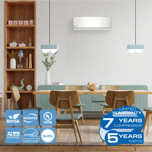 Wall-mounted Cooper & Hunter 12,000 BTU AC with warranty info from C&H Sophia Series