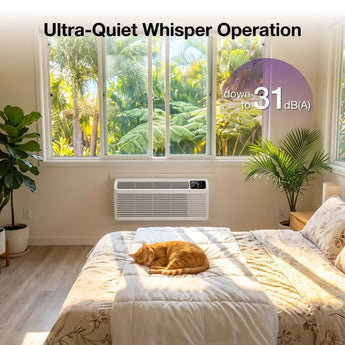 Cooper & Hunter PTAC Inverter Ultra-Quiet Whisper Operation in Tropical Climate Bedroom