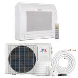 White Cooper & Hunter 16000 BTU Ductless Single Zone Mini Split Mini Floor Console Air Conditioner with R454B refrigerant ...
