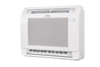 White Cooper & Hunter mini floor console AC with perforated grille