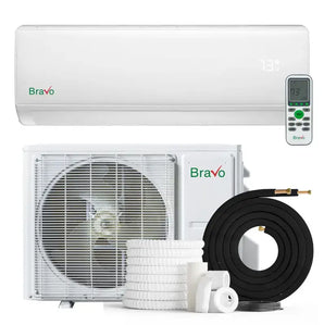 White Remote Control Bravo 18000 BTU Ductless Single Zone Mini Split Air Conditioner with R32 refrigerant 230V SEER 18.0 I...