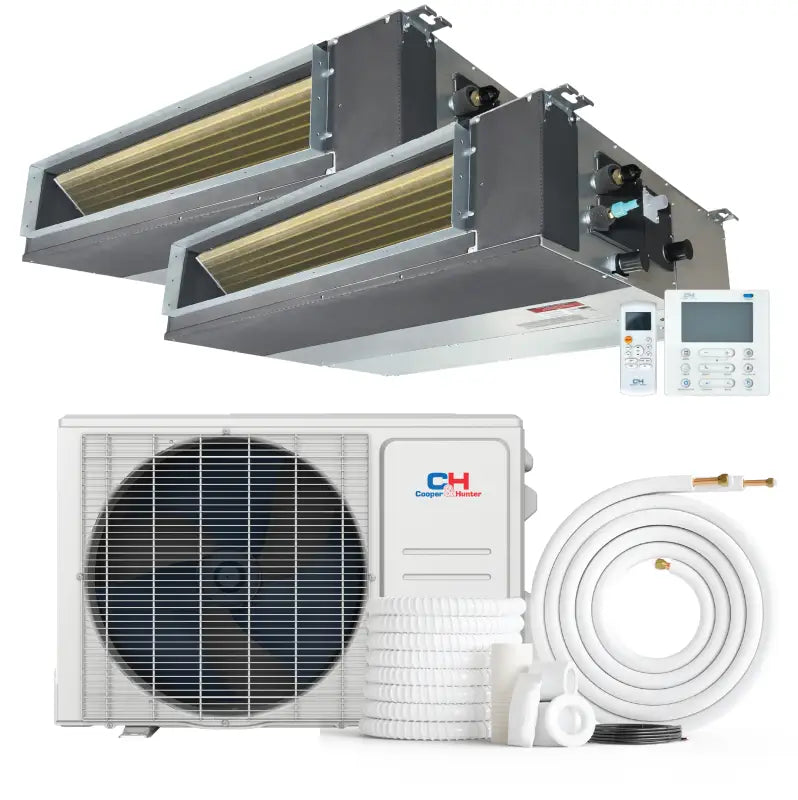 Cooper & Hunter dual zone ductless mini split 12k concealed duct AC system