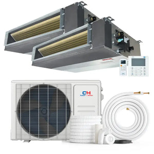 Cooper & Hunter dual zone ductless mini split 12k concealed duct AC system