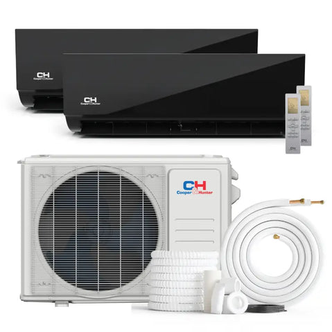 Air conditioning system with indoor and outdoor units from minisplits4less C&H Sophia series in swatch color type