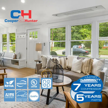 White Cooper&Hunter r410a ceiling cassette AC back view