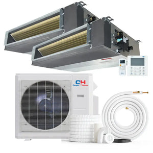Cooper & Hunter 2 Zone Concealed Duct Mini Split AC for dual zone ductless cooling
