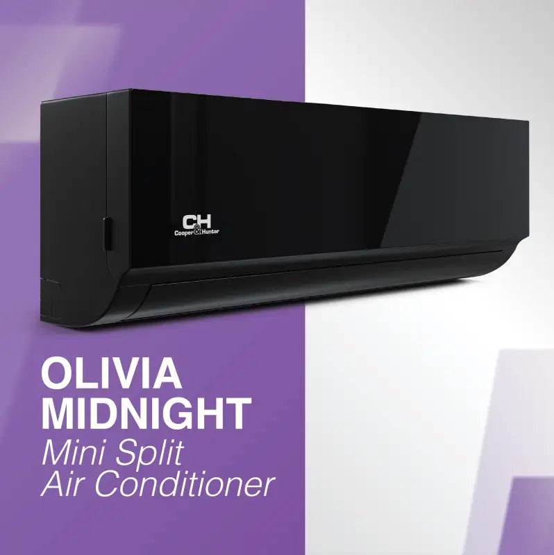 Sleek black mini-split air conditioner by Cooper & Hunter Olivia Midnight multi zone