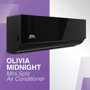 Sleek black mini-split air conditioner by Cooper & Hunter Olivia Midnight multi zone