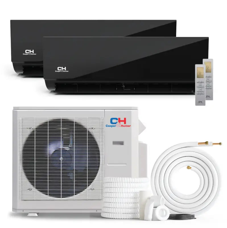 Black and white air conditioning system from Cooper & Hunter Olivia Midnight multi zone lineup