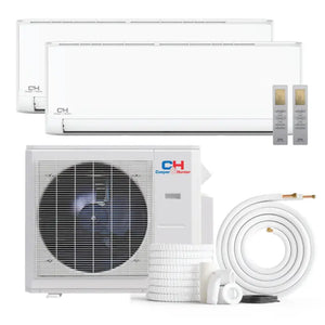 Mini-split AC system by Cooper & Hunter, dual zone ductless mini split for cooling