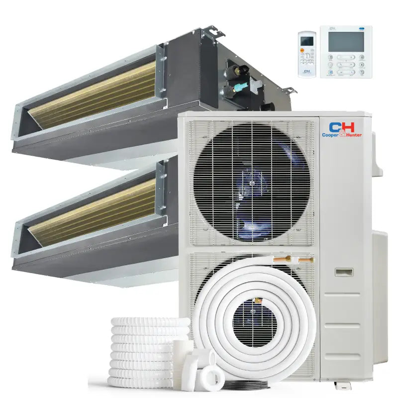 Air conditioning system with concealed duct in Cooper & Hunter dual zone slim setup