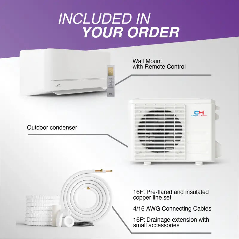 Mini-split air conditioning system components for Cooper & Hunter MIA NY Series ductless mini split