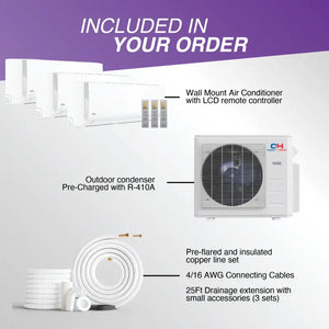 Mini-split AC components from minisplits4less C&h Sophia Series in swatch color type