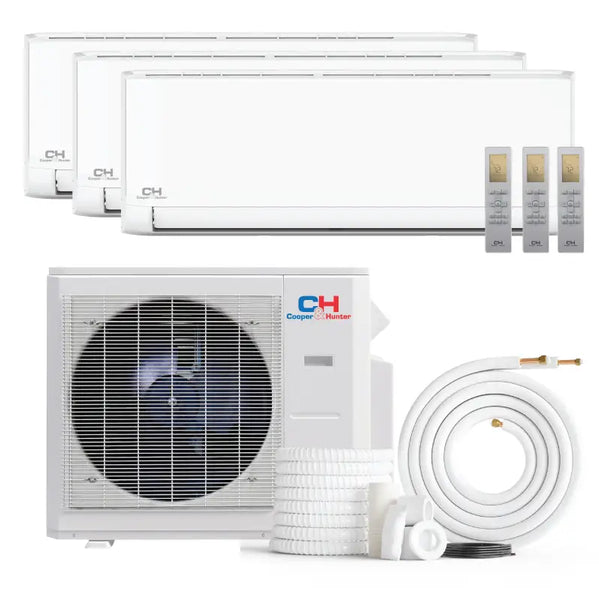 3 Zone 28,000 BTU OLIVIA Ductless Mini Split AC Wall Mounted 6k + 6k ...