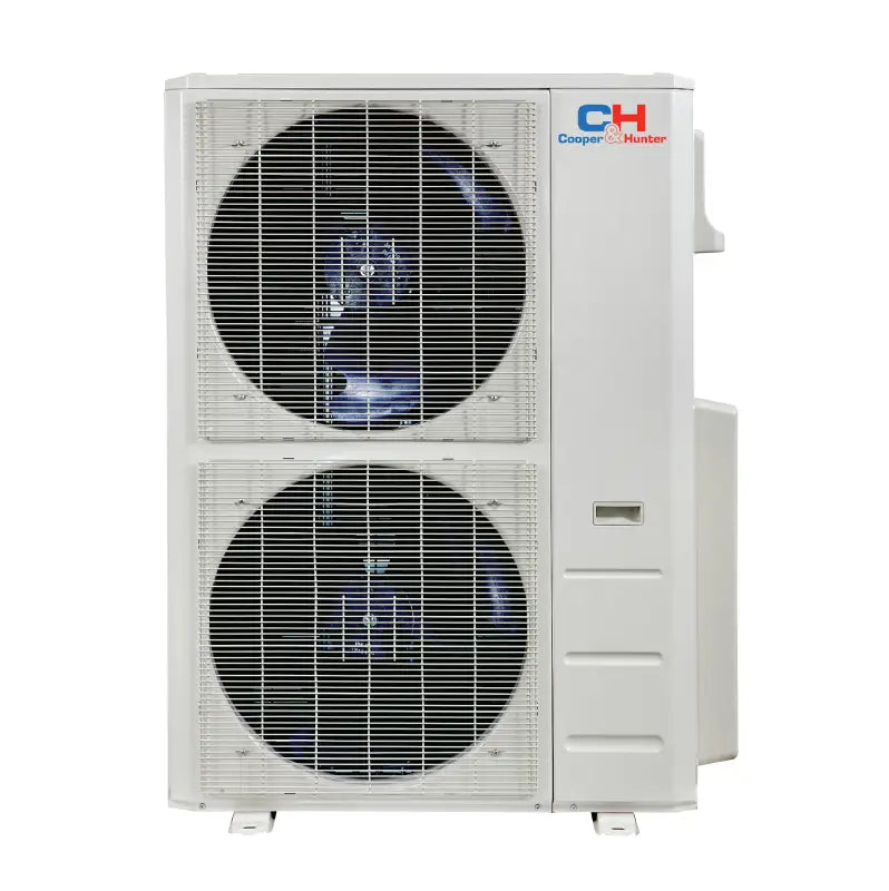 White dual-fan ductless mini split AC unit from Cooper & Hunter Tri Zone Multi series