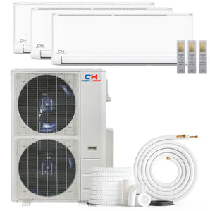 Multi-zone ductless mini split AC system by Cooper & Hunter, tri zone cooling setup
