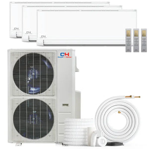 Multi-zone ductless mini split AC system by Cooper & Hunter, tri zone cooling setup