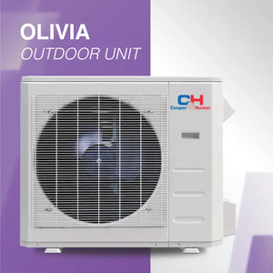 White outdoor air conditioning unit for Cooper & Hunter Sophia Series Ductless Mini Split