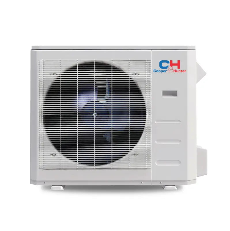 White outdoor air conditioning unit for Cooper & Hunter Sophia Series Ductless Mini Split