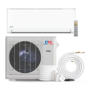 White Cooper & Hunter Sophia Series ductless mini split AC with remote and install parts