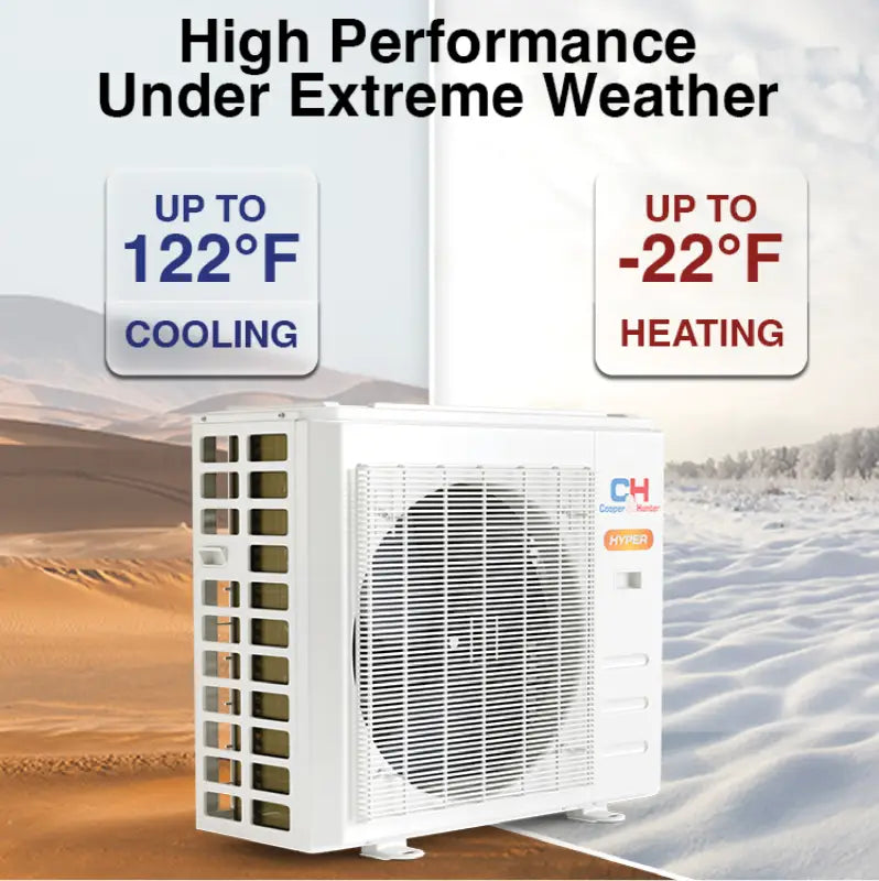 White ceiling cassette air conditioning unit from Cooper & Hunter Hyper Series Light