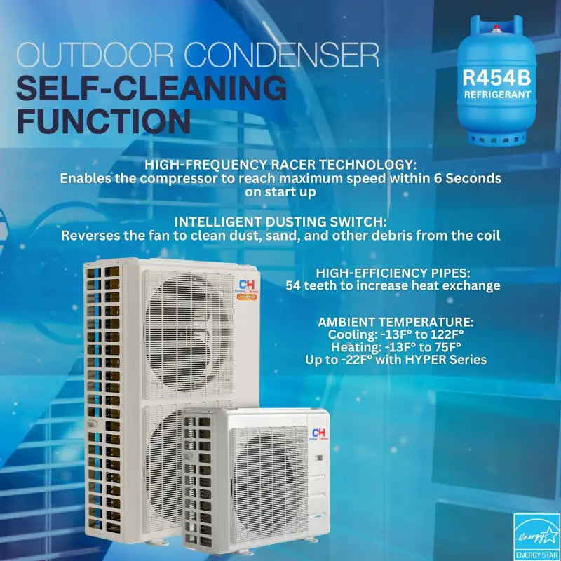 Outdoor condenser with self-cleaning for Hyper Series Light Ceiling Cassette Cooper & Hunter AC