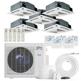 Cooper & Hunter 36000 BTU Ductless Mini Split Ceiling Cassette Air Conditioner with R454B refrigerant 230V SEER 24 Inverter