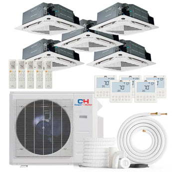 Cooper & Hunter 36000 BTU Ductless Mini Split Ceiling Cassette Air Conditioner with R454B refrigerant 230V SEER 24 Inverter
