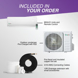 Components Bravo 36000 BTU Ductless Single Zone Mini Split Air Conditioner with R32 refrigerant 230V SEER 17.0 Inverter - ...