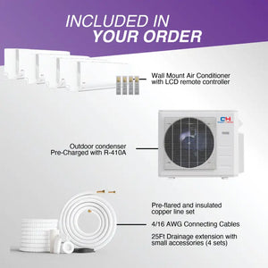Mini-split AC components from minisplits4less for C&h Sophia Series wall mounts