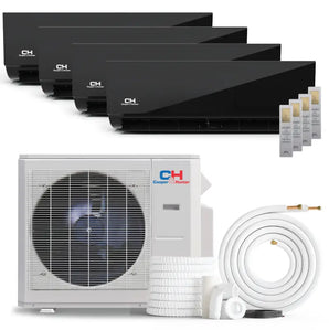 Black multi-zone mini-split AC from Cooper & Hunter Olivia Series, wall mounted unit