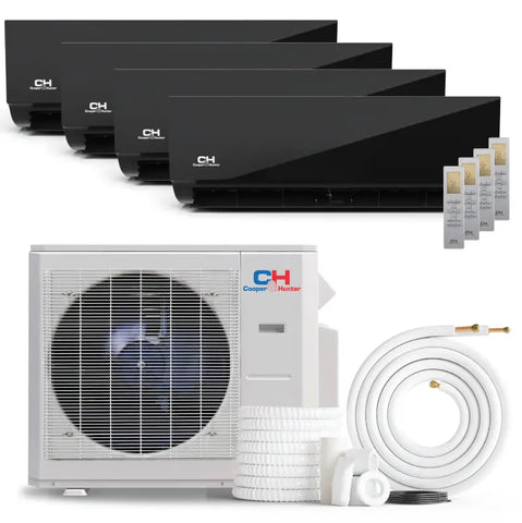 Black multi-zone mini-split AC from Cooper & Hunter Olivia Series, wall mounted unit