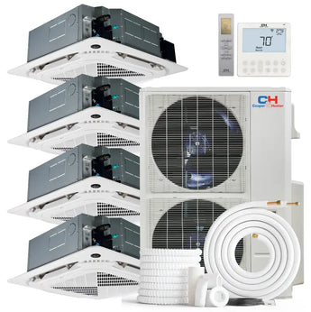 Cooper & Hunter 48000 BTU Ductless Mini Split Ceiling Cassette Air Conditioner with R454B refrigerant 230V SEER 23.4 Inverter