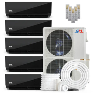 Multi-zone ductless mini split air conditioning system from Cooper & Hunter Olivia Midnight Series