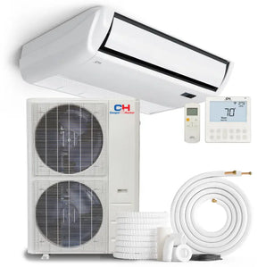 White Cooper & Hunter 48000 BTU Ductless Single Zone Mini Split Universal Floor/Ceiling Air Conditioner with R454B refrige...