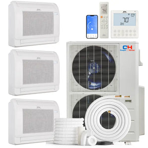 Cooper & Hunter 48,000 BTU 3-Zone 9k+12k+16k Mini Floor Console, 230V, R454B - Ductless Mini Split Air Conditioner Heat Pump