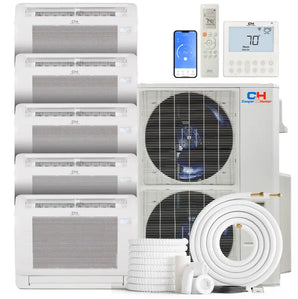 Cooper & Hunter 48,000 BTU 5-Zone 9k+9k+9k+9k+9k Mini Floor Console, 230V, R454B - Ductless Mini Split Air Conditioner Heat Pump