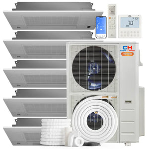 Cooper & Hunter Hyper 48,000 BTU 5-Zone 6K+6K+6K+9K+12K One-Way Cassette, 230V, R454B - Ductless Mini Split Air Conditioner Heat Pump