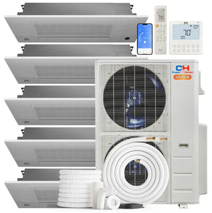 Cooper & Hunter Hyper 48,000 BTU 5-Zone 9K+12K+12K+12K+12K One-Way Cassette, 230V, R454B - Ductless Mini Split Air Conditioner Heat Pump