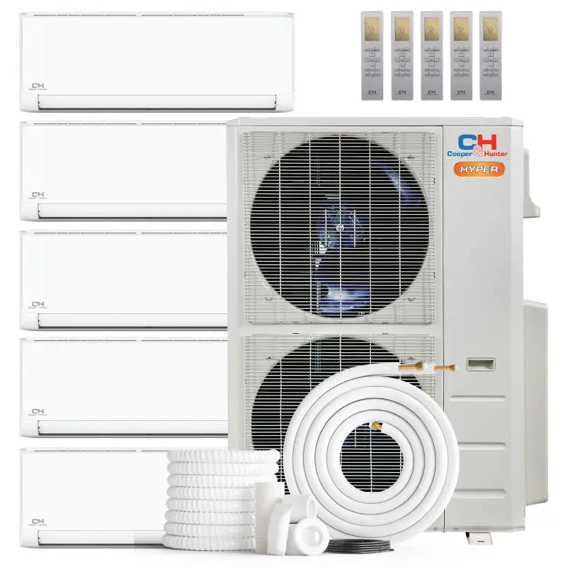 Multi-zone ductless wall mounts from HYPER Series Ductless Mini Split AC system
