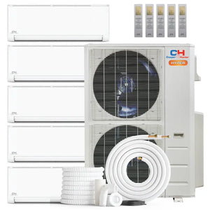 Multi-zone ductless wall mounts from HYPER Series Ductless Mini Split AC system