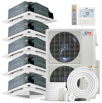 Cooper & Hunter 48000 BTU Ductless Mini Split Ceiling Cassette Air Conditioner with R454B refrigerant 230V SEER 23.4 Inverter
