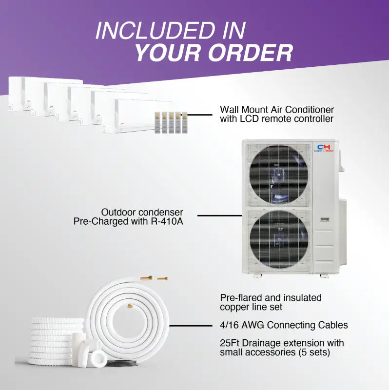 Air conditioner components for Cooper & Hunter Sophia Series minisplits4less 5 Zone AC