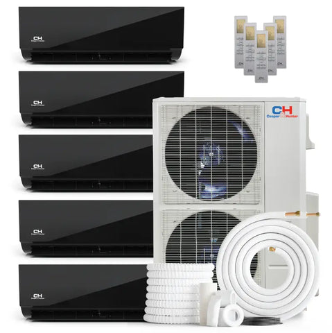 Multi-zone ductless mini split system with Olivia Midnight design by Cooper & Hunter