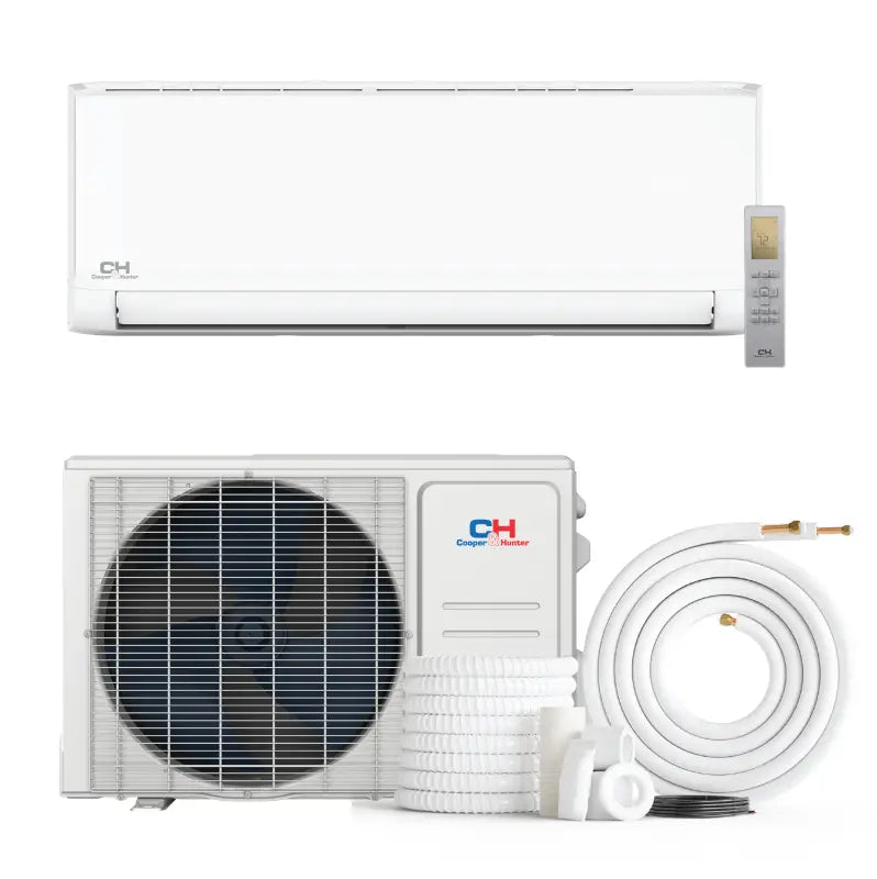 White mini-split air conditioner from Hunter Olivia Series 6000 BTU for efficient cooling